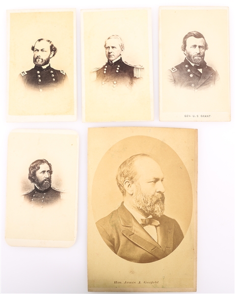 CABINET CARD & CDVS - PRES. GARFIELD & UNION GENERALS