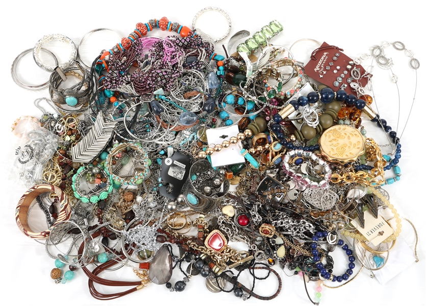 COSTUME JEWELRY EARRINGS, NECKLACES & MORE - 11 LBS