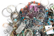 COSTUME JEWELRY EARRINGS, NECKLACES & MORE - 11 LBS