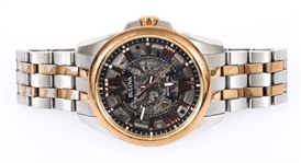 MENS BULOVA TWO-TONE AUTOMATIC WRIST WATCH #98A166
