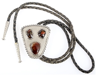 STERING SILVER MEXICAN FIRE OPAL BOLO TIE