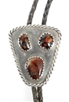 STERING SILVER MEXICAN FIRE OPAL BOLO TIE
