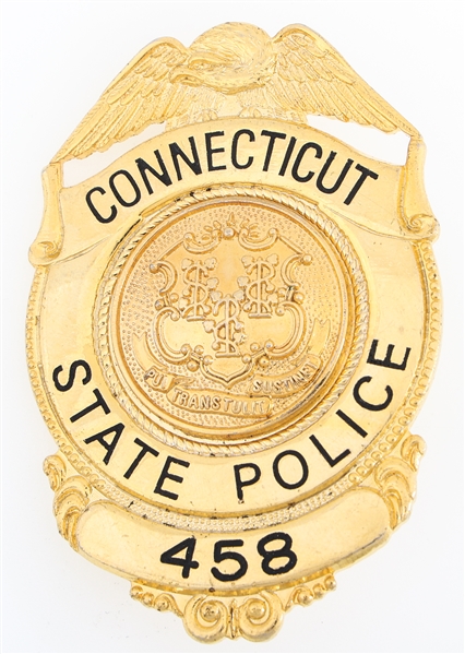 CONNECTICUT STATE POLICE BADGE NO. 458