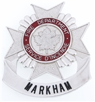 CANADIAN SERVICE DINCENDIE FIRE DEPT BADGE NAMED