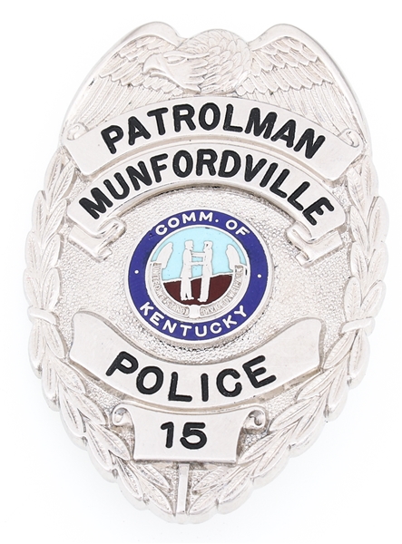 MUNFORDVILLE KENTUCKY POLICE PATROLMAN BADGE NO. 15