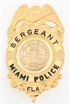MIAMI FLORIDA POLICE SERGEANT BADGE