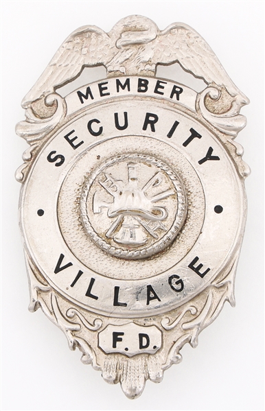 VILLAGE SECURITY FIRE DEPARTMENT MEMBER BADGE
