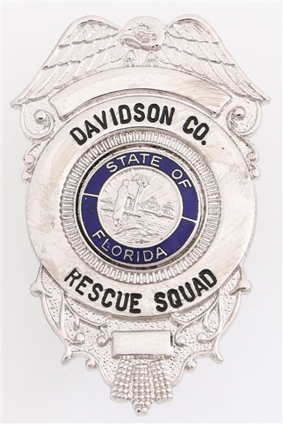 DAVIDSON COUNTY FLORIDA RESCUE SQUAD BADGE
