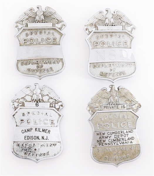 DEPARTMENT OF DEFENSE SPECIAL POLICE BADGES LOT OF 4