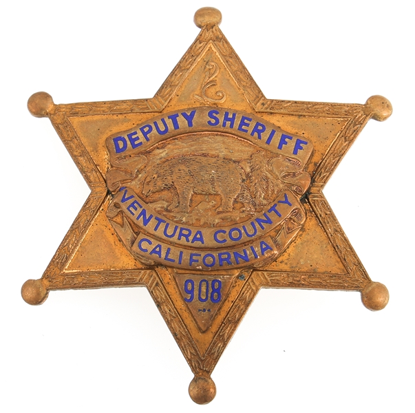 VENTURA COUNTY CA DEPUTY SHERIFF BADGE NO. 908
