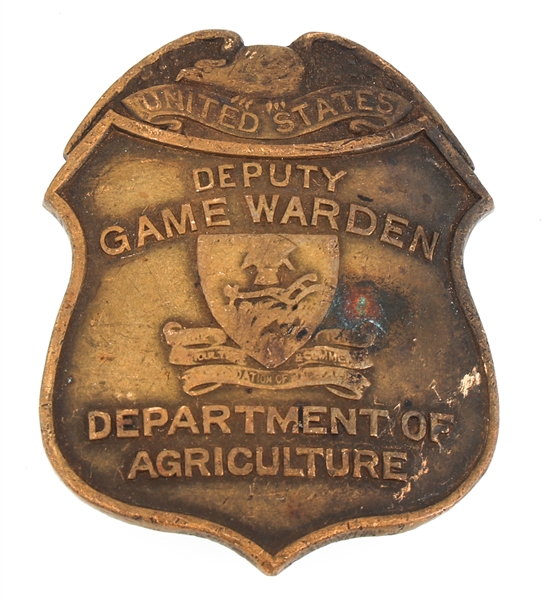 US DEPARTMENT OF AGRICULTURE DEPUTY GAME WARDEN BADGE