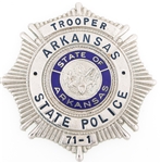 ARKANSAS STATE POLICE TROOPER BADGE NO. 71-1