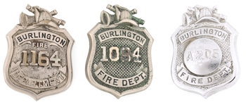 BURLINGTON NEW JERSEY FIRE DEPARTMENT BADGES