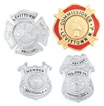 LEVITTOWN NEW JERSEY FIRE COMPANY BADGES LOT OF FOUR