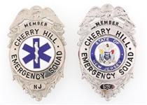 CHERRY HILL EMERGENCY SQUAD MEMBER BADGES LOT OF TWO