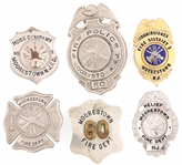 MOORESTOWN NEW JERSEY FIRE BADGES LOT OF SIX