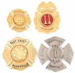 HURFFVILLE NEW JERSEY FIRE BADGES LOT OF FOUR