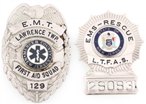 LAWRENCE TWP NEW JERSEY MEDICAL BADGES LOT OF TWO