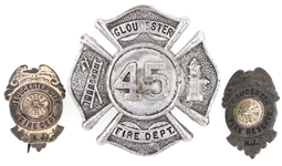 GLOUCESTER NEW JERSEY FIRE BADGES LOT OF THREE