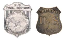 UNITED STATES PARK AND FOREST SERVICE BADGES LOT OF TWO