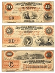 $20 $50 $100 AUGUSTA INSURANCE & BANKING CO. NOTES