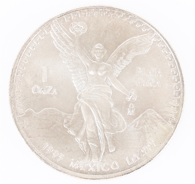 1995 1 OZ ONZA MEXICO LIBERTAD .999 SILVER BULLION COIN