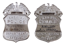 D.O.D. AUXILIARY R.I. ARSENAL SPECIAL POLICE BADGES