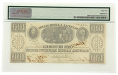 1838 $100 PHILADELPHIA PA MANUAL LABOR BANKNOTE PMG