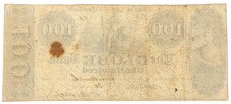 1840 $100 NEW YORK GLOBE BANK OBSOLETE BANKNOTE