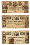 1850s $100 $500 GA MECHANICS BANK OF AUGUSTA BANKNOTES