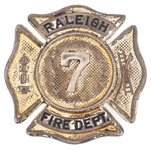 RALEIGH NORTH CAROLINA FIRE DEPARTMENT BADGE NO. 7