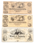 1800s $1 $10 GEORGIA BANK OF AUGUSTA REMAINDER NOTES