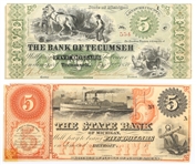 1800s $5 MICHIGAN OBSOLETE BANKNOTES