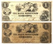 1854 $1 ANN ARBOR MI BANK OF WASHTENAW OBSOLETE NOTES