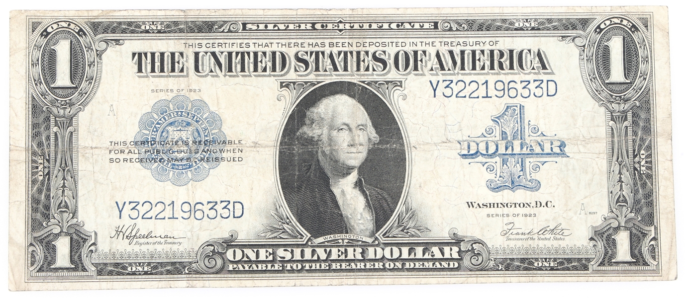 1923 US $1 LARGE NOTE SILVER CERTIFICATE