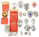 MOUNT HOLLY NJ BADGE AND RIBBON COLLECTION - LOT OF 19