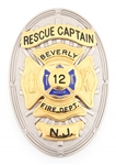 BEVERLY NJ FIRE DEPARTMENT RESCUE CAPTAIN BADGE NO. 12