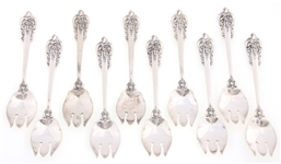 WALLACE STERLING SILVER GRANDE BAROQUE ICE CREAM FORKS