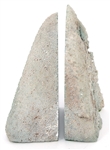 GREEN AGATE GEODE BOOKENDS 