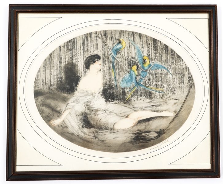 LOUIS ICART "PARROT" ETCHING 