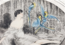 LOUIS ICART PARROT ETCHING 