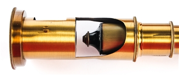 BRASS BARREL FIELD MICROSCOPE WITH WOODEN BOX