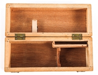 BRASS BARREL FIELD MICROSCOPE WITH WOODEN BOX