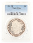 1885-CC US SILVER MORGAN DOLLAR COIN PCGS GRADED MS66
