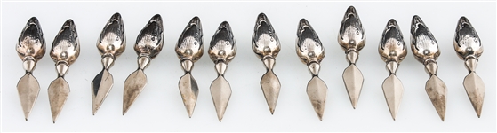 WEBSTER COMPANY WEIGHTED STERLING SILVER CORN SPEARS