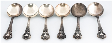 20TH C. LUNT STERLING SILVER ELOQUENCE SOUP SPOONS