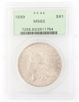 1899 US SILVER MORGAN DOLLAR COIN PCGS GRADED MS63