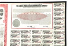 $1000 ALBANY & SUSQUEHANNA RAILROAD CO. SPECIMEN BOND