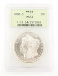 1880-S US SILVER MORGAN DOLLAR COIN PCGS MS64 OGH