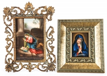 PAINTED PORCELAIN IMAGES OF MOTHER MARY & BABY JESUS